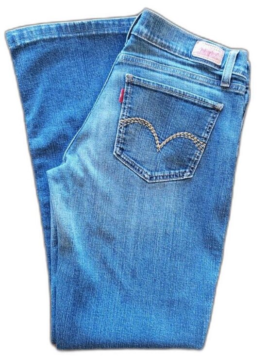 Levi's Denim - Levi's 524 Superlow Jeans Embroidered Pockets Blue Wash Size 11 Y2K Denim